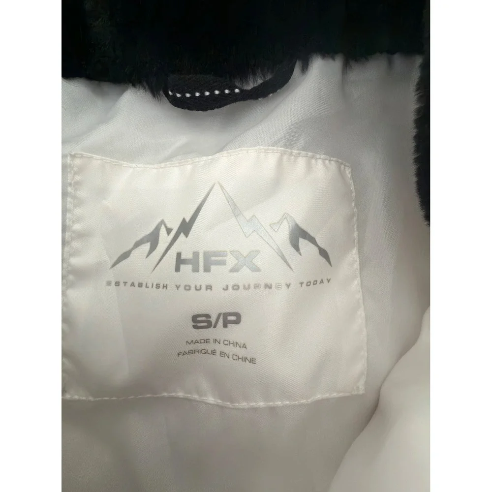 HFX White Puffer Jacket Small‎ Hooded Quilted Winter Coat